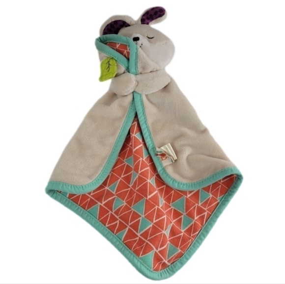 B Baby Snugglies Fluffy Bunz Bunny Rabbit Lovey Lovie Security Blanket - Picture 1 of 9